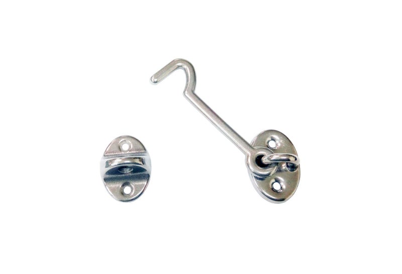 QCAA Marine Grade Stainless Steel 316 Cabin Hook Latch & Eye, 3", 1 Pack - Image 1